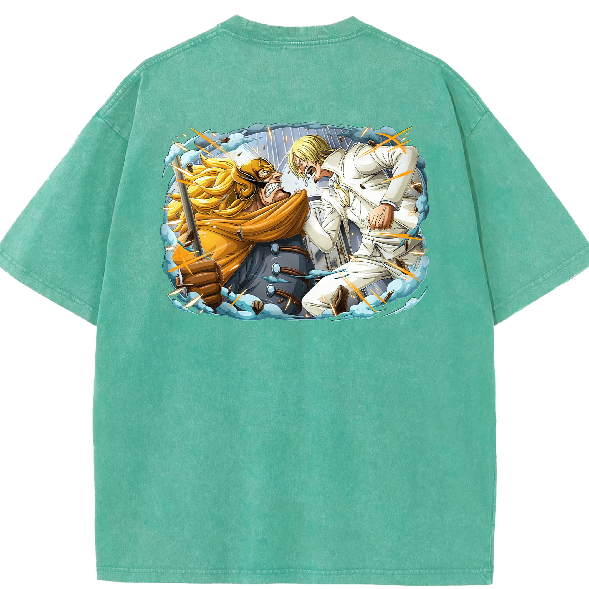 ワンピース サンジ ONE PIECE Sanji 綿100% ヴィンテージ風 半袖Tシャツ（背面プリント）